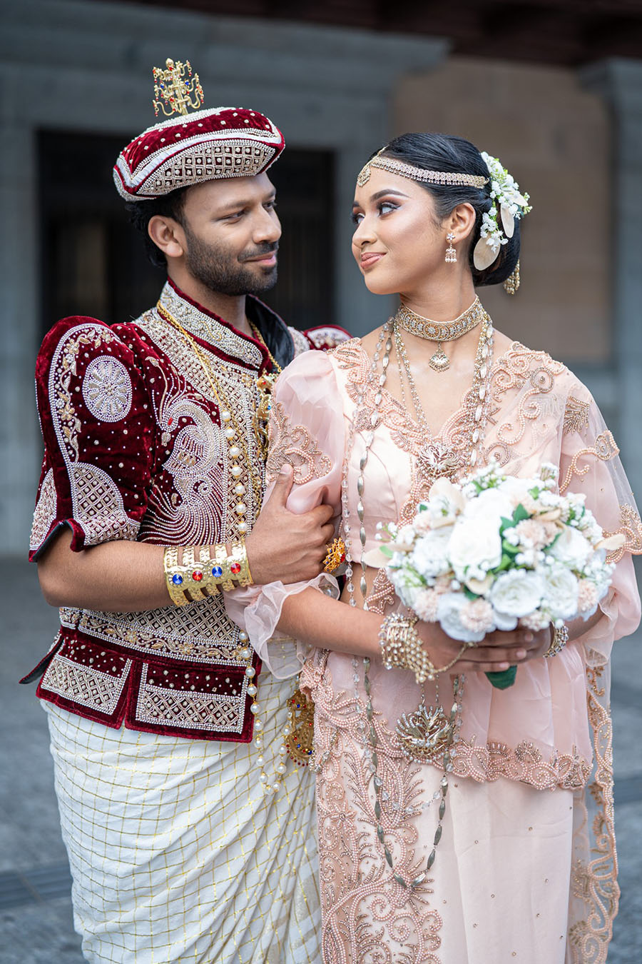 Bridal Hair, make up, Saree draping & Groom Inc traditional costume